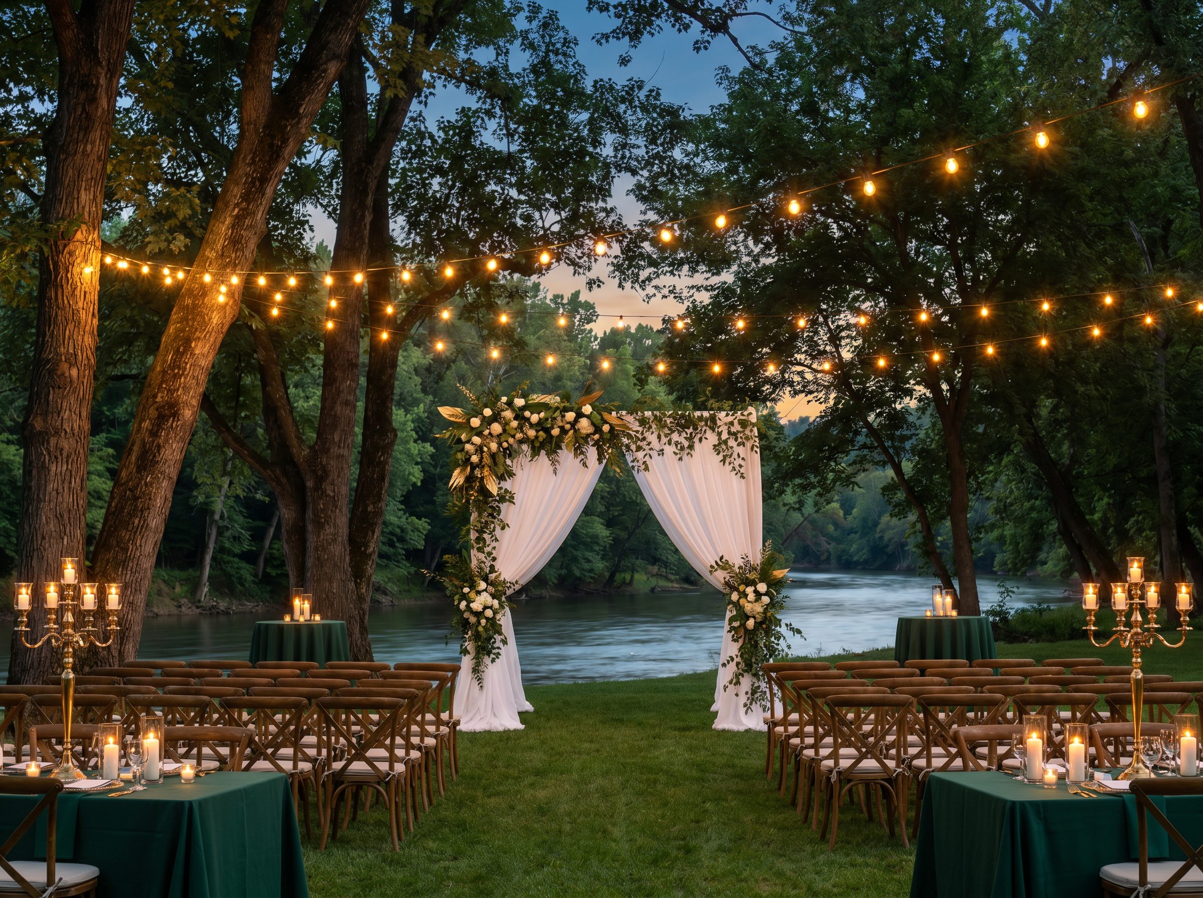 Casamiento al aire libre junto al río en MACONDO